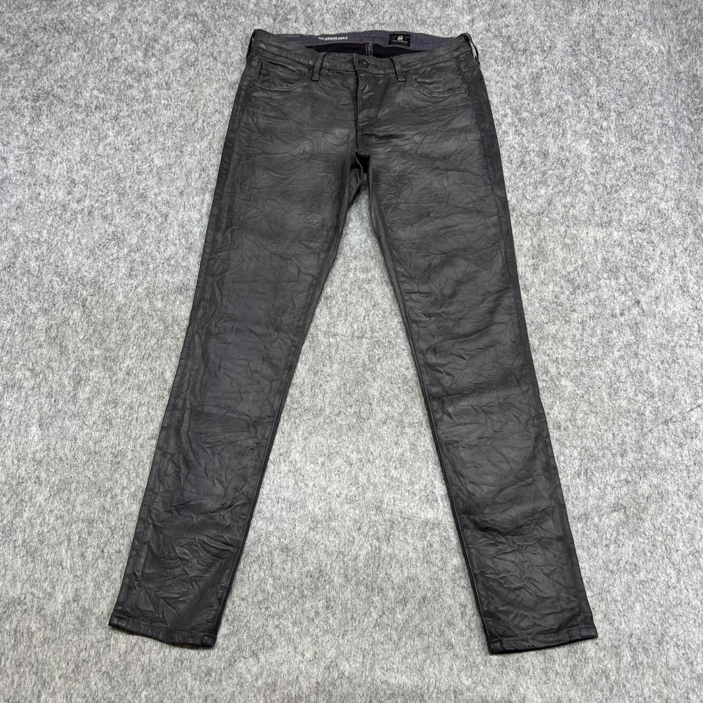 AG Adriano Goldschmied Legging Ankle Jeans Womens 27R Black Coated Super Skinny‎